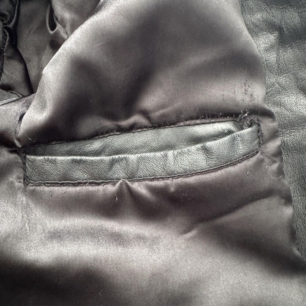 Barneys New York Black Leather Biker Jacket - Men's - Picture 6 of 8